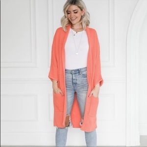 Shop the SKINNY x Birds Papaya Erinn cardigan in Papaya